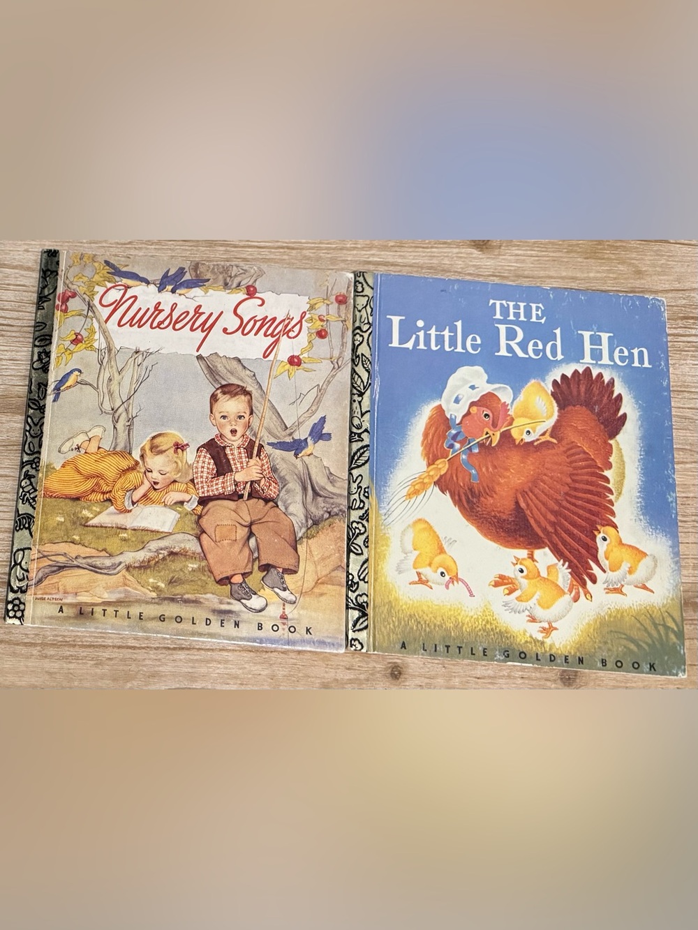 Set of 2 Little Golden Books. ‘ The Little Red Hen’ and ‘Nursery Songs’